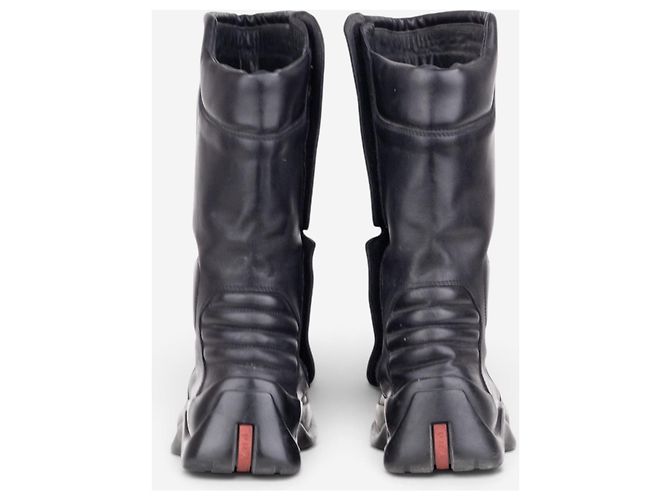 Stivali Biker Astro Moto con punta quadrata e gambale medio Prada AW99 Nero - vista 6