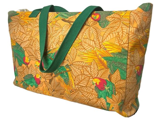 Borsa da spiaggia Hermès anni '90 "the Parrots" - vista 3