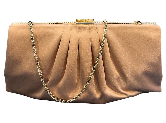Clutch in raso Valentino rosa con ciondoli - vista 5