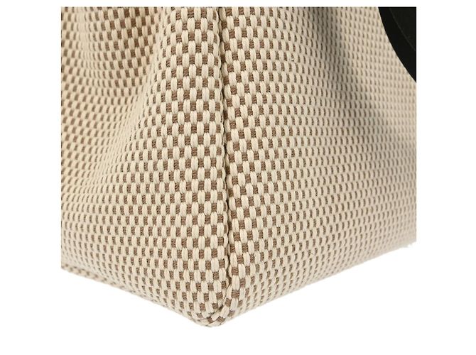 Hermès Herbag Cabas Toile and Leather PM Beige - vista 4