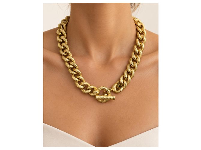 Collana Choker Christian Dior Catena a Maglie Dorata D'oro - vista 7