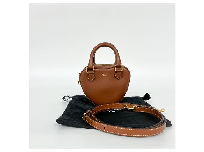 Céline Celine Heart Leather Mini Brown - view 2