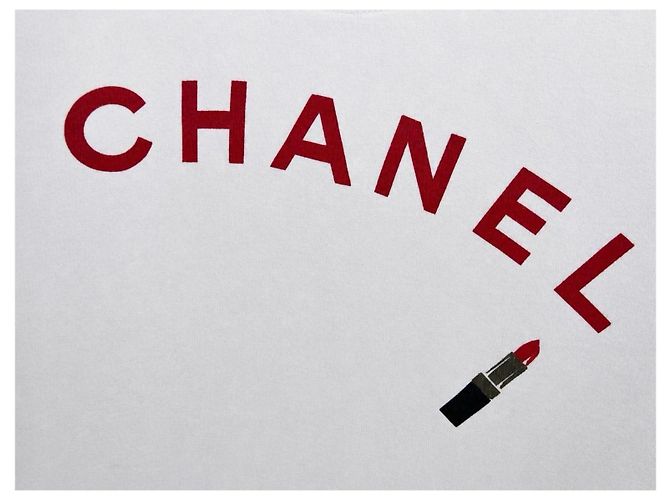 Chanel Baumwollpullover weiß mit Makeup-Logo Schwarz Rot - Ansicht 4