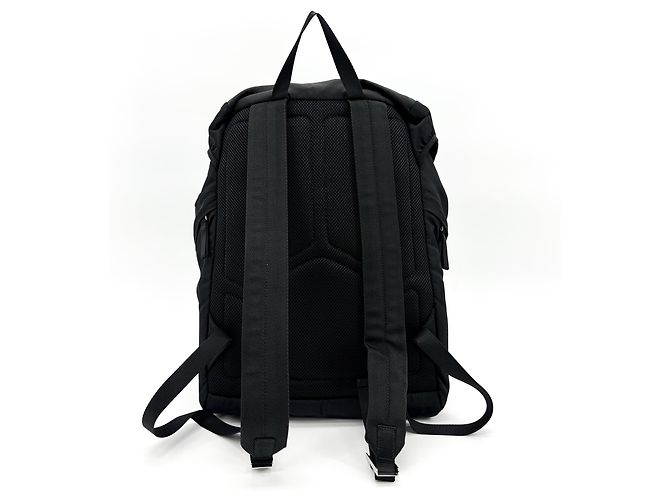 Prada Double Buckle Top Handle Tessuto Medium Preto - vista 2