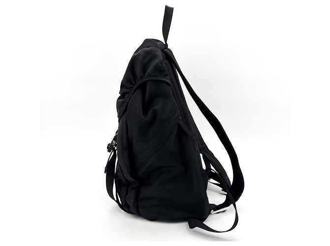 Prada Double Buckle Top Handle Tessuto Medium Preto - vista 3