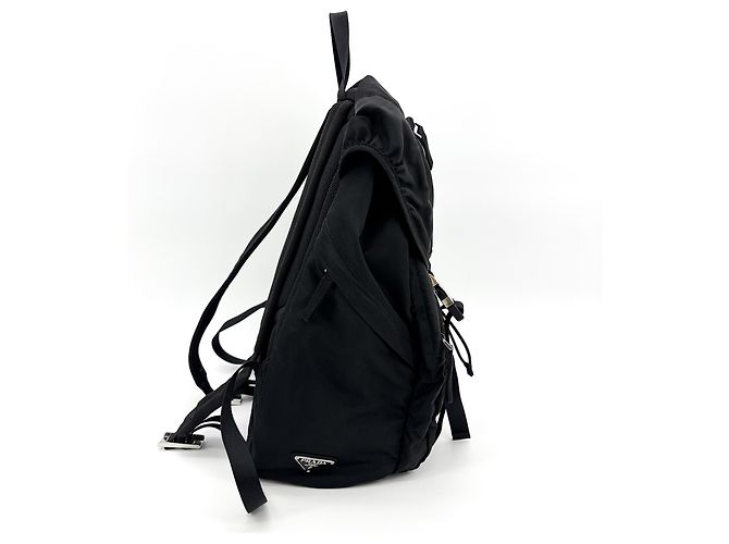 Prada Double Buckle Top Handle Tessuto Medium Preto - vista 4