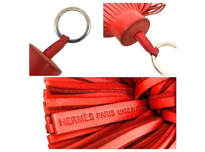 Hermès Portachiavi Hermes Carmen in pelle rossa Rosso - vista 3