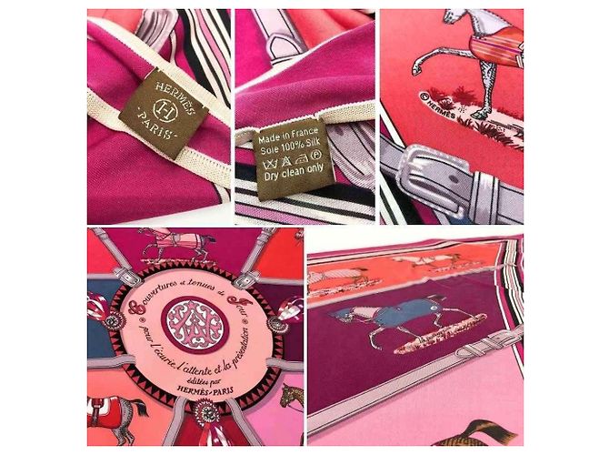 Hermès Pañuelo Hermes Smooth Carre Pointe Triangle Rosa Púrpura - vista 4