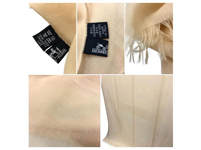 Hermès Hermes Cashmere-Wool Stole Cream - view 3