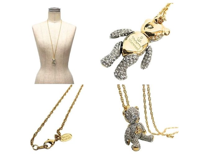 Collana lunga con pendente a orso Vivienne Westwood Argento D'oro - vista 3
