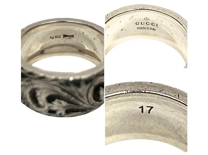 Anello a fascia Gucci Cat Head Arabesque in argento sterling - vista 3
