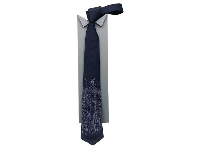 Hermès Gravata de seda Navy Hermes Azul marinho - vista 2