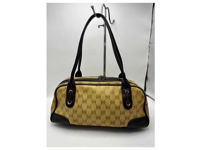 Gucci Bolso Bowling Monogram Princy Castaño Beige - vista 2