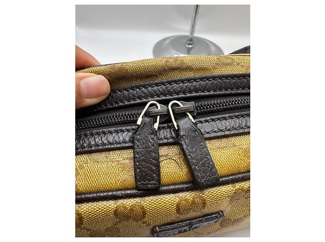 Gucci Bolso Bowling Monogram Princy Castaño Beige - vista 4