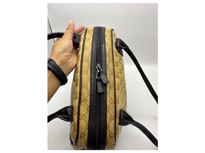 Gucci Bolso Bowling Monogram Princy Castaño Beige - vista 8