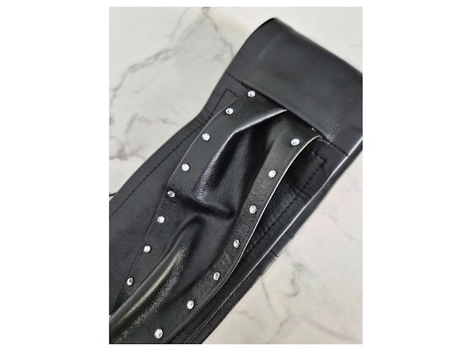 Iro Studded black leather obi belt - view 3