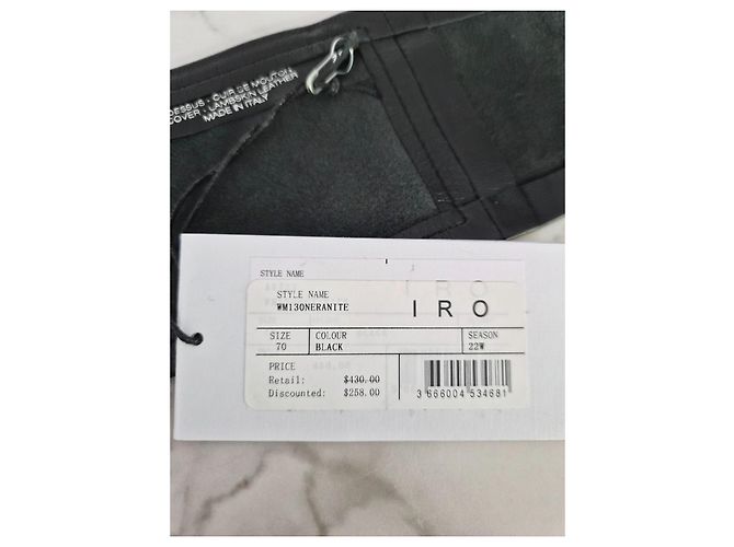Iro Studded black leather obi belt - view 6