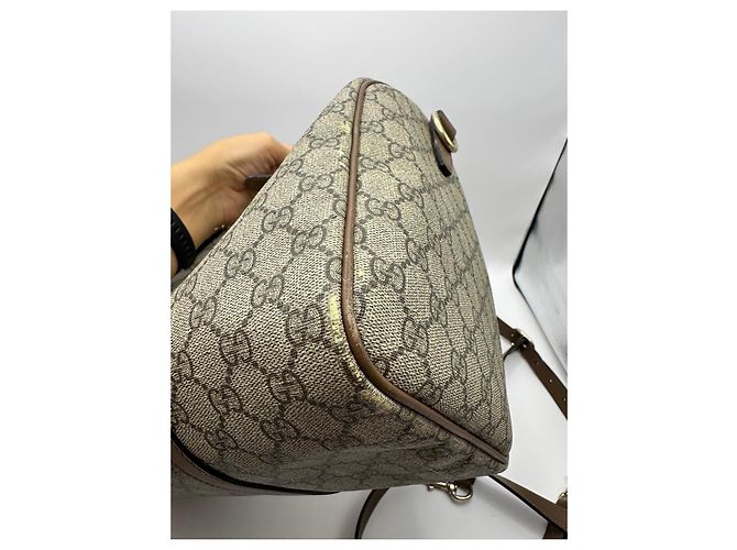 Borsa Boston Gucci Monogram GG Marrone Beige - vista 12