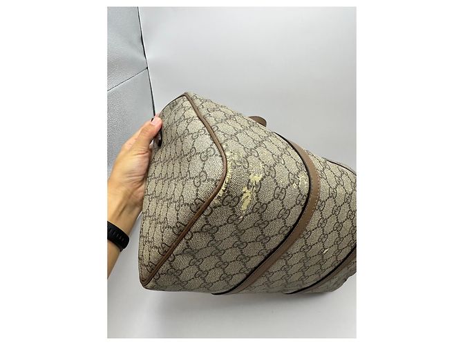 Borsa Boston Gucci Monogram GG Marrone Beige - vista 13