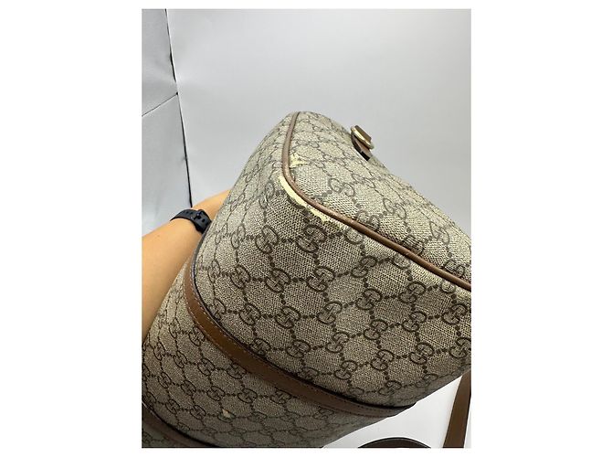 Borsa Boston Gucci Monogram GG Marrone Beige - vista 14
