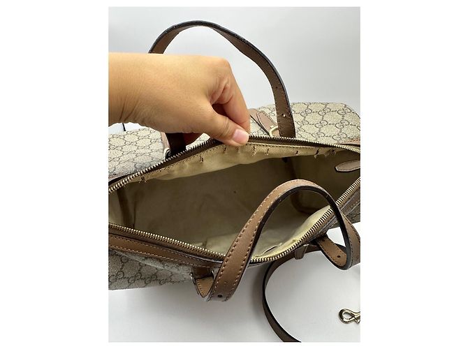 Borsa Boston Gucci Monogram GG Marrone Beige - vista 16