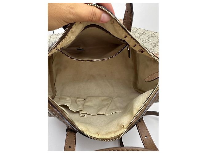 Borsa Boston Gucci Monogram GG Marrone Beige - vista 17