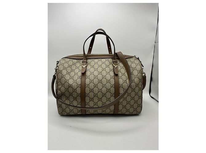 Borsa Boston Gucci Monogram GG Marrone Beige - vista 2