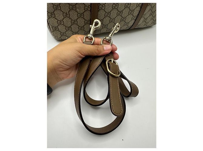 Borsa Boston Gucci Monogram GG Marrone Beige - vista 3