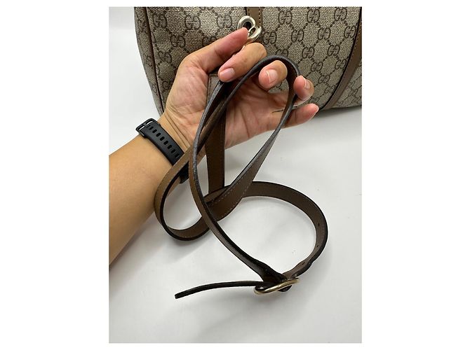 Borsa Boston Gucci Monogram GG Marrone Beige - vista 4