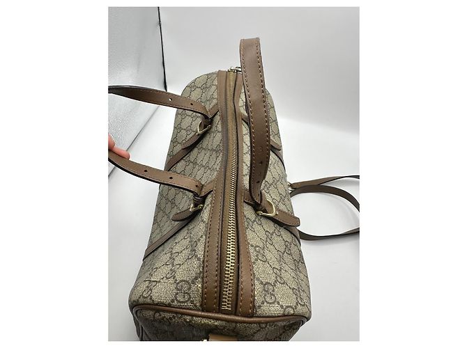Borsa Boston Gucci Monogram GG Marrone Beige - vista 5
