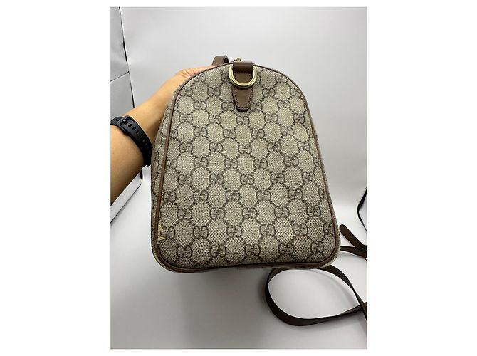 Borsa Boston Gucci Monogram GG Marrone Beige - vista 8