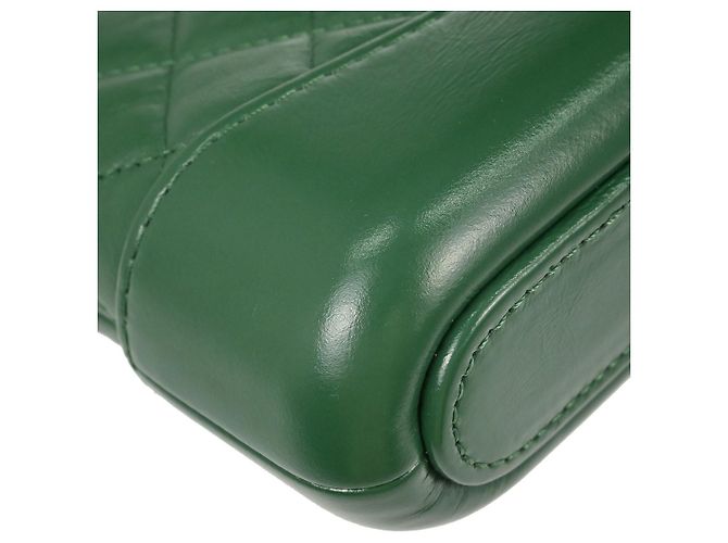 Clutch Chanel Gabrielle Double Zip con Catena in Pelle di Capra Matelassé e Vernice Verde - vista 6