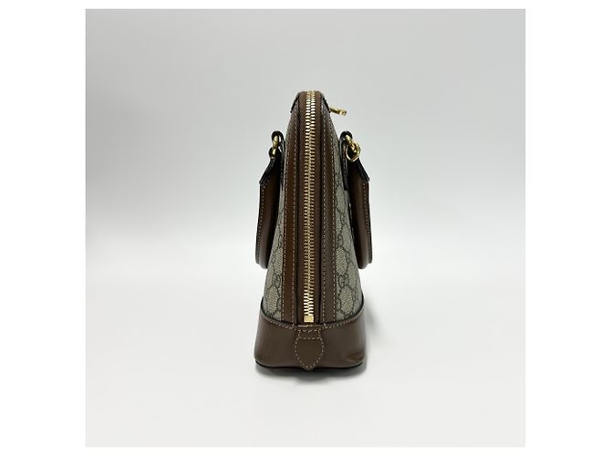 Gucci Horsebit 1955 GG Coated Canvas with Leather Medium Marrone - vista 4