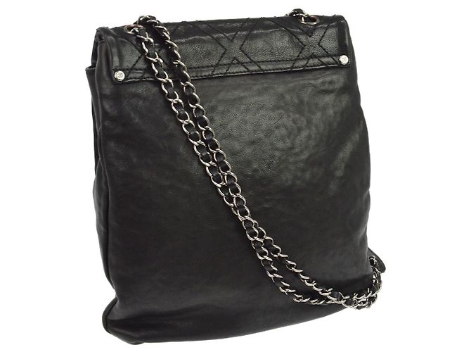 Chanel Diamond Stitch Messenger Quilted Calfskin Medium Negro - vista 2