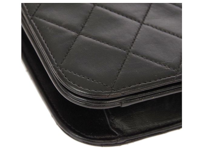 Chanel Vintage Classic Single Flap Quilted Lambskin Small Nero - vista 3