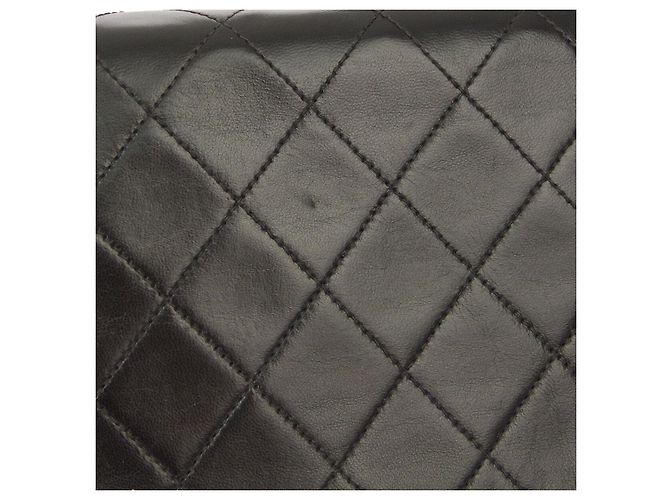 Chanel Vintage Classic Single Flap Quilted Lambskin Small Nero - vista 4