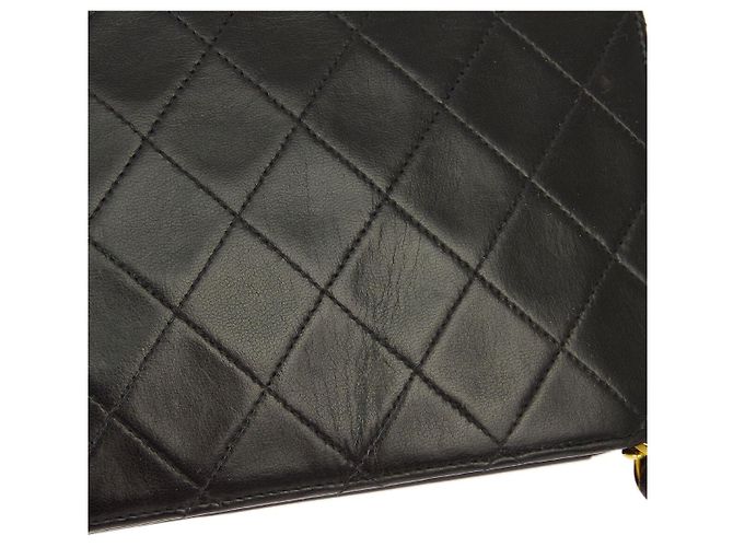 Chanel Vintage Classic Single Flap Quilted Lambskin Small Nero - vista 5