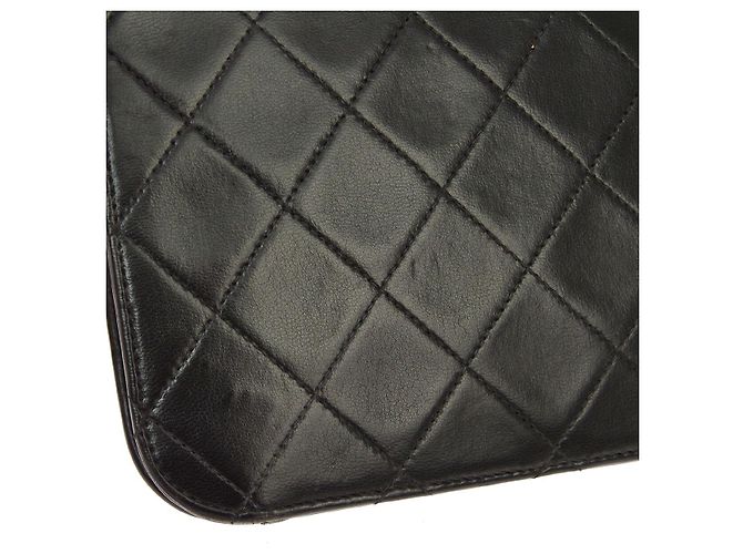 Chanel Vintage Classic Single Flap Quilted Lambskin Small Nero - vista 6