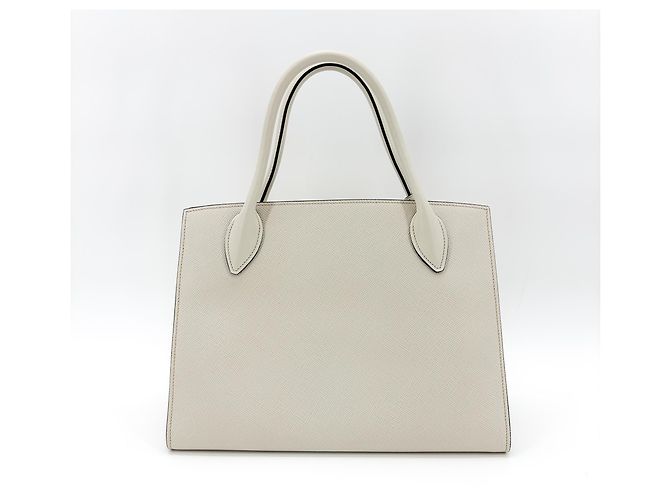Prada Monochrome Saffiano with City Calf Small Blanco - vista 3