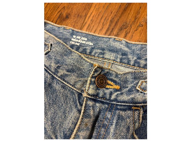 Céline Celine Vaqueros de cintura alta con detalle de cadena Azul - vista 3
