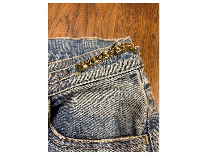 Céline Celine Vaqueros de cintura alta con detalle de cadena Azul - vista 6
