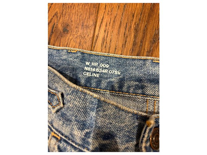 Céline Celine Vaqueros de cintura alta con detalle de cadena Azul - vista 7