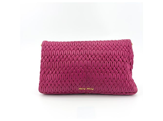 Miu Miu Crystal Clutch aus Matelassé-Leder Medium Pink - Ansicht 3
