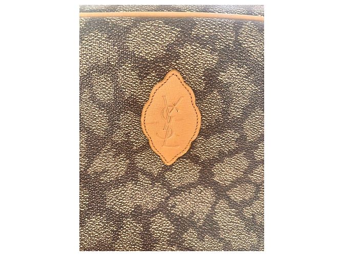 Pochette Yves Saint Laurent stampa giraffa Marrone Marrone scuro - vista 2