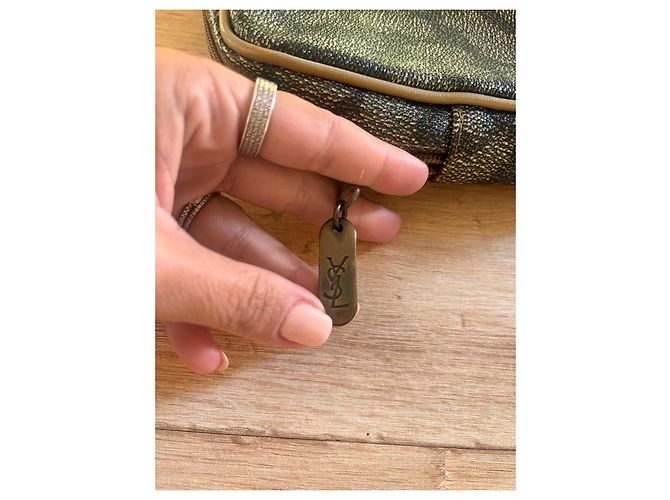Pochette Yves Saint Laurent stampa giraffa Marrone Marrone scuro - vista 4