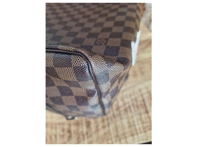 Louis Vuitton Speedy 30 Damier Ebène con patch personalizzati Marrone Multicolore Monogramma - vista 6