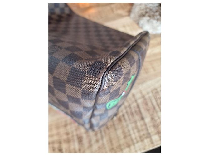 Louis Vuitton Speedy 30 Damier Ebène con patch personalizzati Marrone Multicolore Monogramma - vista 7