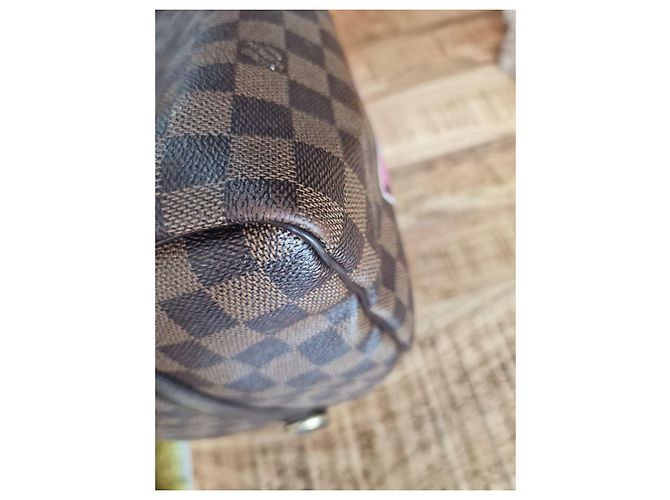 Louis Vuitton Speedy 30 Damier Ebène con patch personalizzati Marrone Multicolore Monogramma - vista 8