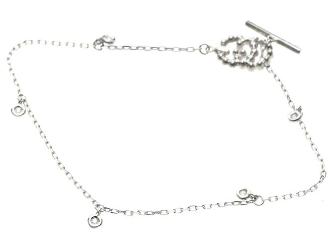 Bracciale GUCCI Double G in oro bianco 18K e diamanti Argento - vista 12