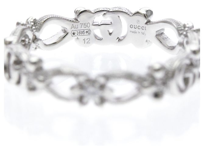 Bague Gucci Flora en or blanc avec diamants Argenté - vue 5